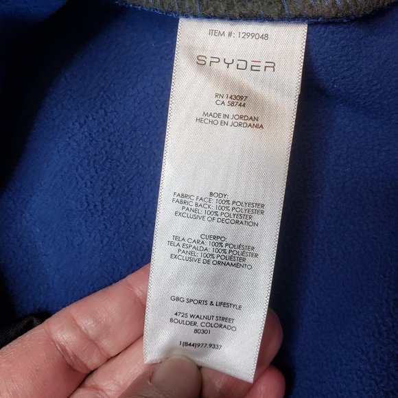 Spyder Men's Sz M Blue Outbound Half Zip Pullover Long Sleeve Mock Neck Sweater - Picture 5 of 9